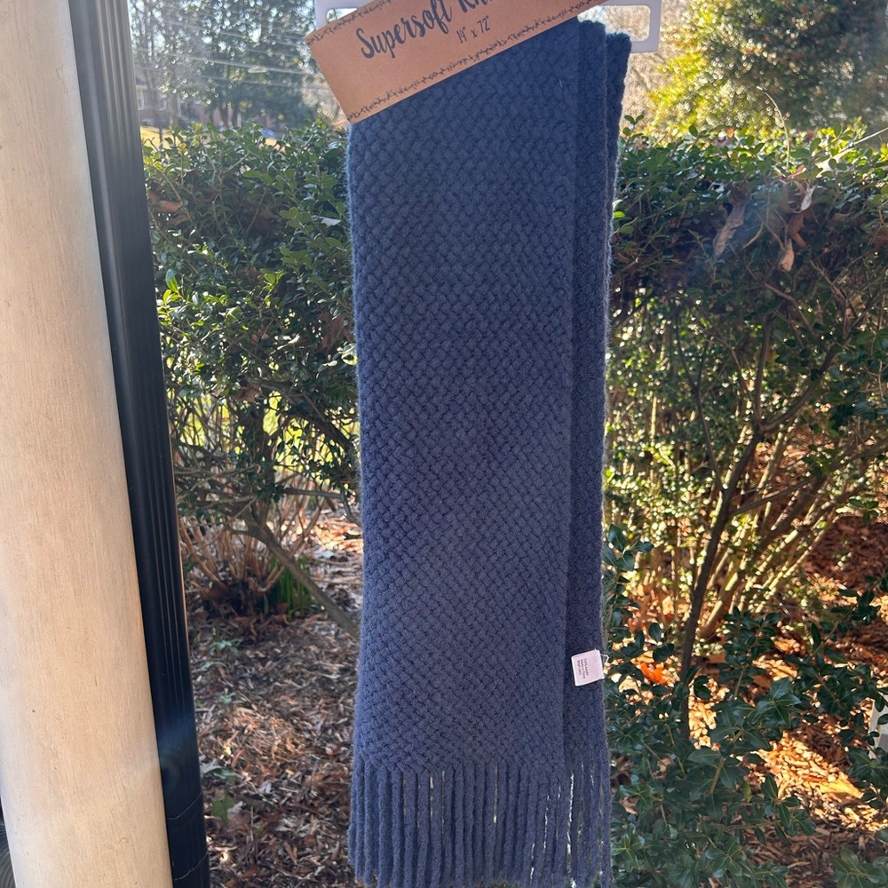 Blue Super Soft Knit Scarf
